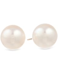 14k Yellow Gold AAA Akoya Cultured Pearl Earrings (7.5-8 mm)