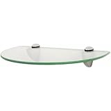 John Sterling KT-0134-812SN Curved Glass Shelf Kit, Satin Nickel, 8-Inch by 12-Inch