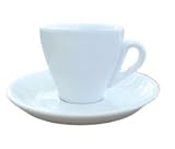Cappuccino 12 Piece Cup and Saucer Set in White Porcelain