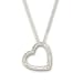14k White Diamond-Cut Heart Shaped Necklace - 17 Inch