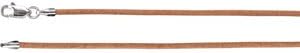 18" Sterling Silver Natural Leather Cord 1.5mm Necklace