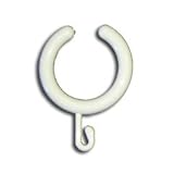 Open Top Shower Curtain Rings to be used with Shower Rod Ceiling Support - White