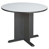 Advantage Collection Round Conference Table, White Spectrum/Slate Gray (BSHTB84242)