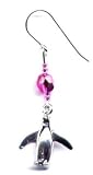 Pink Penguin Earrings Sterling Silver Jewelry