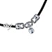 Rocks Black Ribbon Suede and Rhinestone Necklace