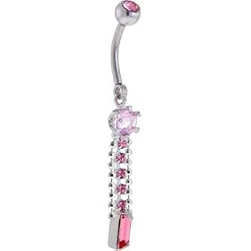 Passion Pink Gem RAVISH Dangling Belly Ring by 
