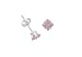 Sterling Silver 4mm Princess-Cut CZ Fashion Birthstone Earring in 4 Prong Setting, October