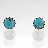Southwestern Native American Navajo Tiny Post Earrings in Turquoise and Sterling Silver, #tp112