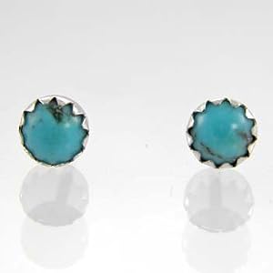 Small Sterling Silver & Turquoise Stud Earrings, #TP112
