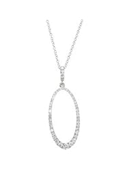 14K White Gold 5/8 Ct Tw/ 18.00 Inch Diamond Necklace