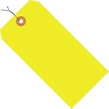 #1 Yellow Fluorescent Wired Tag 2 3/4' x 1 3/8'   (G12013A) Category: Shipping Labels and Tags