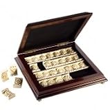 ProPassione Jeu de dominos, copie d'ancien, en coffret de bois, dimensions L 24,5 cm x l 22,8 cm x h. 5,0 cm