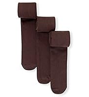 3 Pairs of Plain Stretch School Tights