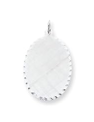 Sterling Silver Engraveable Oval Patterned Disc Charm