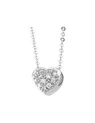 Ann Harrington Jewelry 14k White Gold 1/6 Ct Tw Diamond Pave Heart Necklace