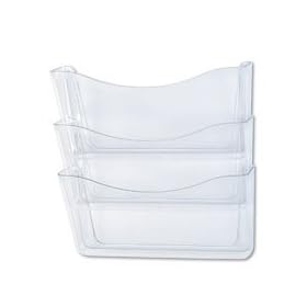 New-Rubbermaid 65976ROS - Unbreakable Three Pocket Wall File Set, Letter, Clear - RUB65976ROS