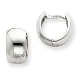 14k White Gold Huggie Hinged Hoop Earrings