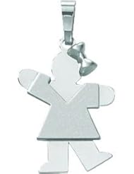 14K White Gold The Kids Girl Charm Pendant Jewelry