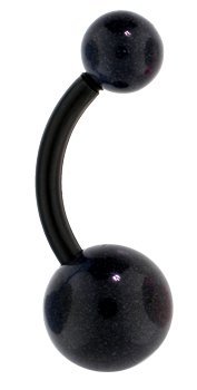 Black Bioplast UV Glow Acrylic Belly Ring