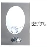 OVAL RIMLESS MIRROR W/MAGNIFYING MIRROR