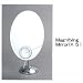 OVAL RIMLESS MIRROR W/MAGNIFYING MIRROR
