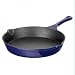 Kitchen & Housewares : 10" Cast Iron Enameled Frying Pan (Blue) (2.76"H x 10.24"W x 15.35"D)
