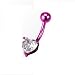 Neon Titanium Heart Belly Navel Ring Button Piercing Jewelry Purple