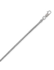 Sterling Silver 30 Inch Rhodium Plated Popcorn Chain (1.5mm)