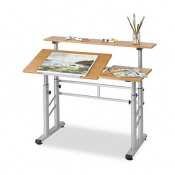 SAF3965MO - Safco Height Adjustable Split Level Workstation