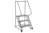 3 Step Tilt And Roll Ladder - Perforated Step - 24W Step