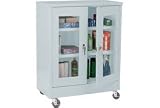 Clear View Mobile Storage Cabinet Assembled 46 X 24 X 48 Light Gray