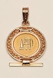 Egyptian HEALTH LIFE & HAPPINESS Shen Pendant - Filigree Style in Gold, White Gold, Silver, Silver with Gold Symbols or Gold with White Gold Symbols
