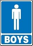 RESTROOM SIGNS BOYS (W/GRAPHIC) 14 x 10 Plastic Sign