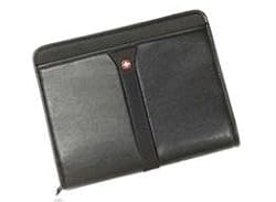 Avenues In Leather Wenger Vinyl Zip-Folio, Black