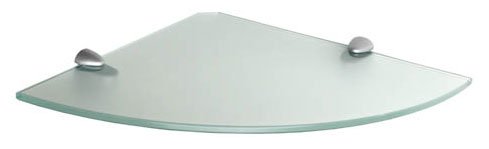 Floating Corner Shelf - Frosted Glass - 12x12 Frosted Glass 12 W x 12 D