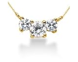 0.65CTW Classic Round Diamond Three Stone Necklace in 14k Yellow Gold