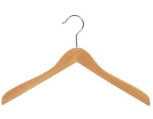 Wooden Curved Coat Hangers Natural Finish Box of 50