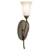 IMAGE OF Kichler Lighting 42853SWZ Wayland - One Light Wall Sconce, Shadow Bronze Finish with Sunrise Glass