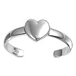 Sterling Silver Fashion Toe Ring - Heart - 2mm Band Width