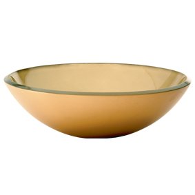 DECOLAV 1000T-CO Tempered Frosted Glass Vessel, Frosted Copper