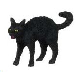 Dollhouse Miniature Black Frightened Cat
