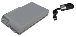 Replacement Battery for select Dell Laptops / Notebooks / Compatible with Dell D600, 312-0063, 312-0068, 312-0084, 312-0090, 312-0191, 312-0309, 312-0408, 315-0084, 3R305, 451-10132, 451-10194, 4M010, 600, Inspiron: 510m, 600m, 500M, Latitude: D600, D500, D505, D510, D520, D610, M20, Precision: M20, M20 Mobile Workstation ( 6 Cells, 4400 mah ) - Includes Mini Optical Mouse with Retractable USB cord