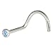 Austrian Crystal AQUA Screw Nose Ring