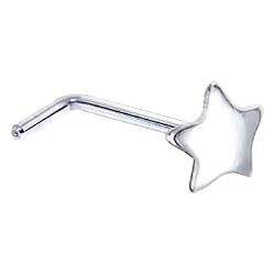 Sterling Silver Star L-Shaped Nose Ring