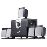  : Genius SW 5.1 1500 - PC multimedia home theater speaker system - 45 Watt (total) - black, metallic silver