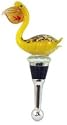 Tropical Pelican Wine Bottle Glass Art Topper Stopper
