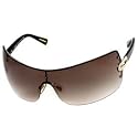 Hugo Boss Wraparound Sunglasses 0134/S/0OKW/DL/99/01: Shiny Light Gold Brown/Brown Gradient