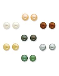 Sterling Silver 8-8.5mm FW Cultured Button Pearl Set of 7 Gift Set
