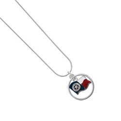 Texas Flag - Ranger Pearl Acrylic Pendant Snake Chain Charm Necklace [Jewelry]