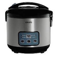 Krups FDH212-76 rice cooker, black & metal.